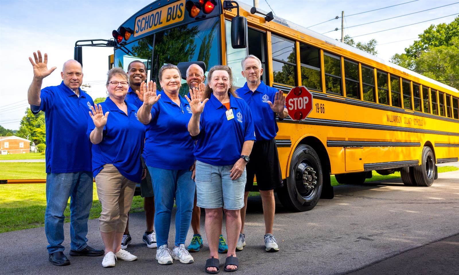 Bus drivers smile